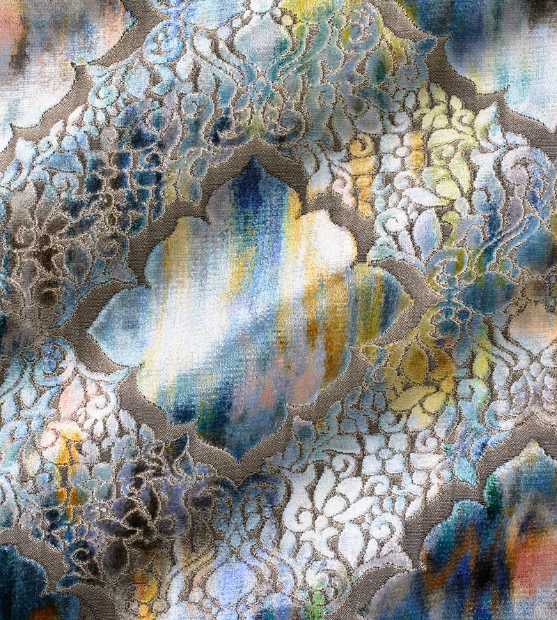 Christian Fischbacher Regale Fire Opal Fabric Sample CH06590901