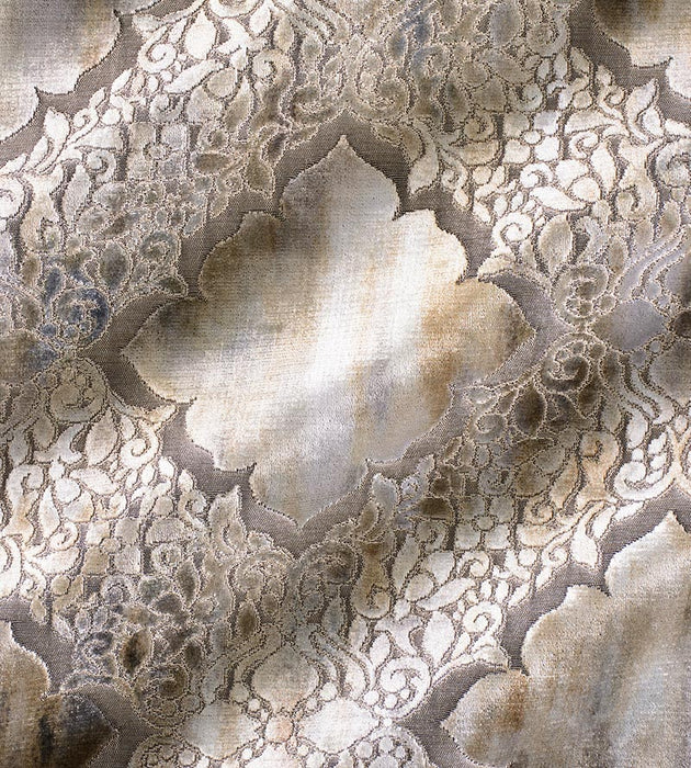 Christian Fischbacher Regale Smoke Fabric Sample CH06590905