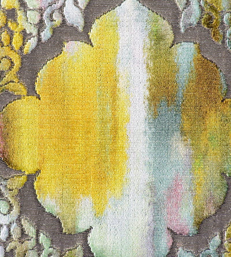 Christian Fischbacher Regale Teal Citrine Fabric CH06590909