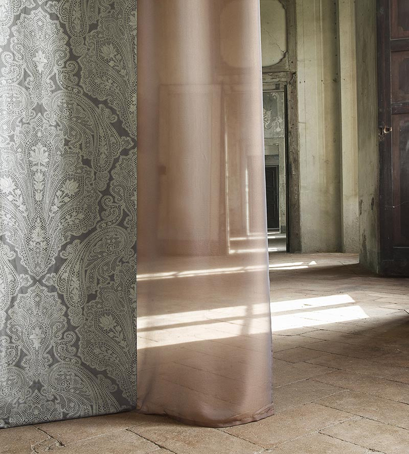 Christian Fischbacher Fata Morgana Pewter Fabric Sample CH14370401