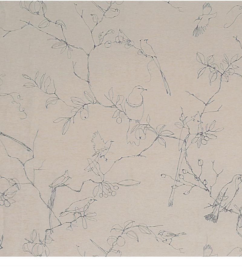 Christian Fischbacher Melopee Sparrow Fabric Sample CH41380807