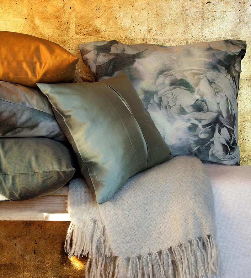 Christian Fischbacher Antoinette Warp Print Silver Opal Fabric CH44110109