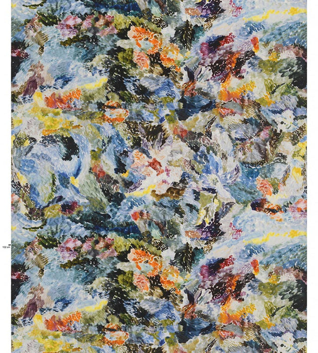 Christian Fischbacher Vernissage Blue Multi Fabric Sample CH44560601