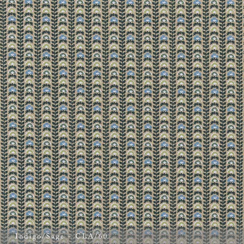 Lisa Fine Calista - Performance Indigo/Sage Fabric Sample CLA-60