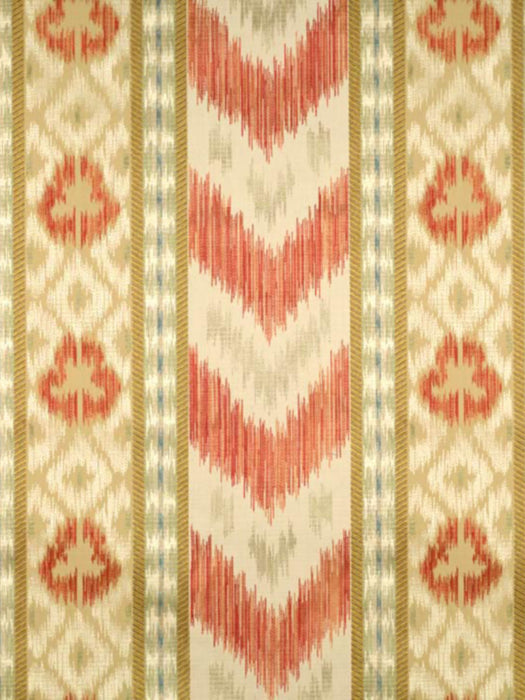 Colony Ungherese Rigato Multi Reds & Taupes Fabric CL264160004