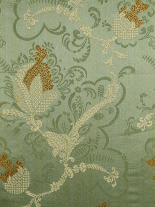 Colony Vivaldi Gold & Linen On Jade Fabric Sample CL267150004