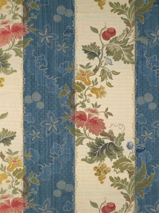 Colony Villa Lante Stripe Multi On Prussian Blue/Bisque Fabric Sample CL264010005