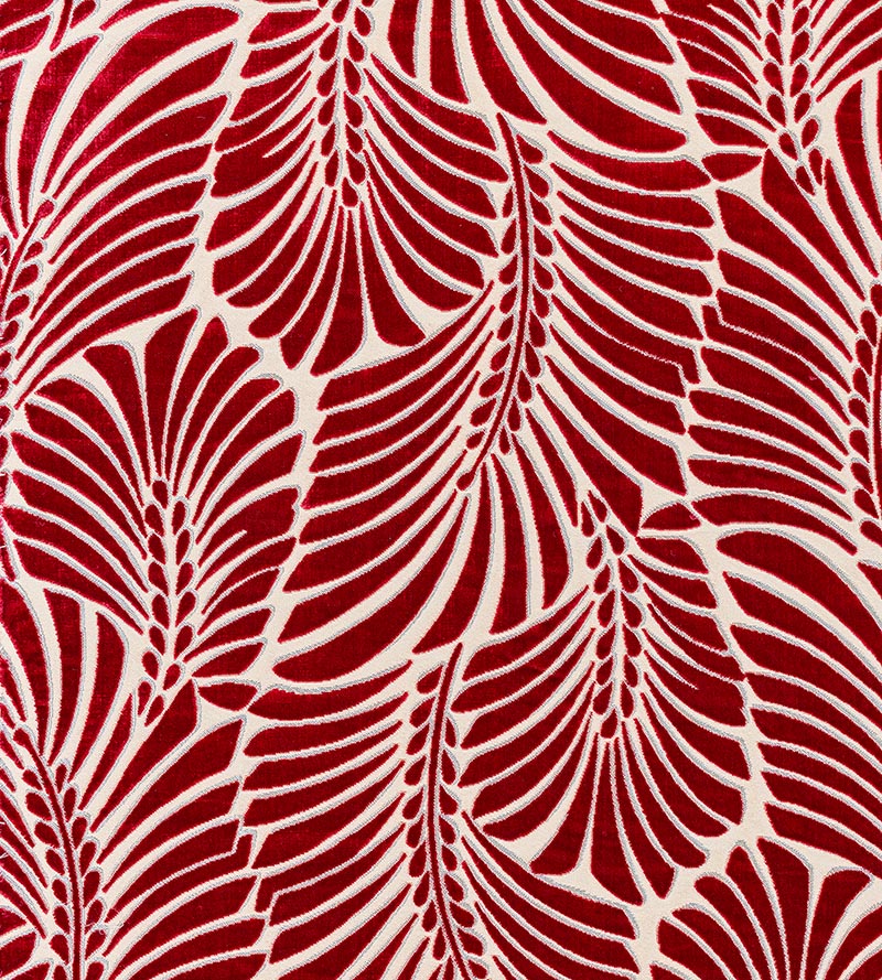 Old World Weavers Plumes Silk Velvet Cerise Fabric Sample CN15230003
