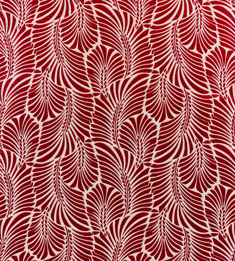 Old World Weavers Plumes Silk Velvet Cerise Fabric CN15230003