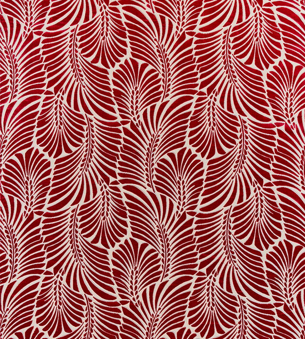 Old World Weavers Plumes Silk Velvet Cerise Fabric CN15230003