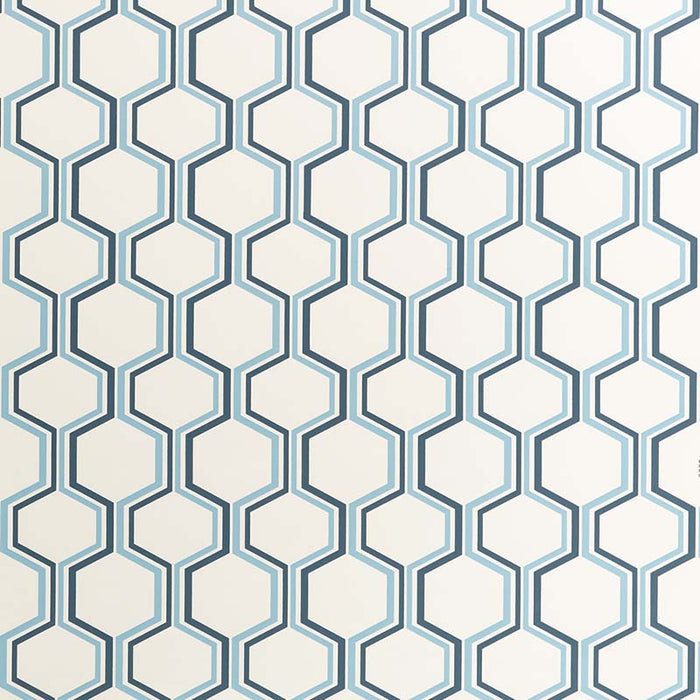 Quadrille Camino Wallpaper Medium Blue / Slate Wallpaper Sample 303840W-09AWP
