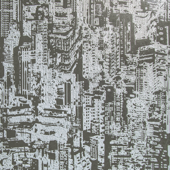 Maya Romanoff Serigraph CityScape Sculpted Slate Wallpaper Sample MR-SPC-1X02