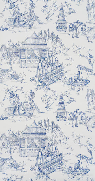 Pierre Frey Le Printemps Du Mekong Bleu Wallpaper Sample FP581001