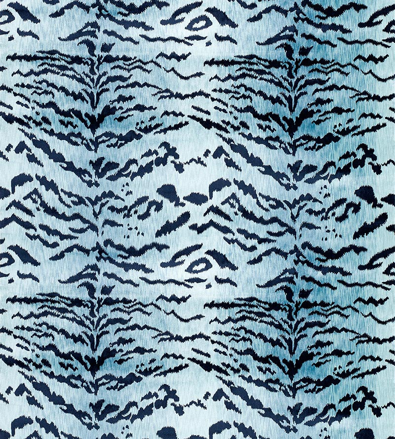 Old World Weavers Tiger Lao Hau Ii Blue & Black Fabric Sample D044100442
