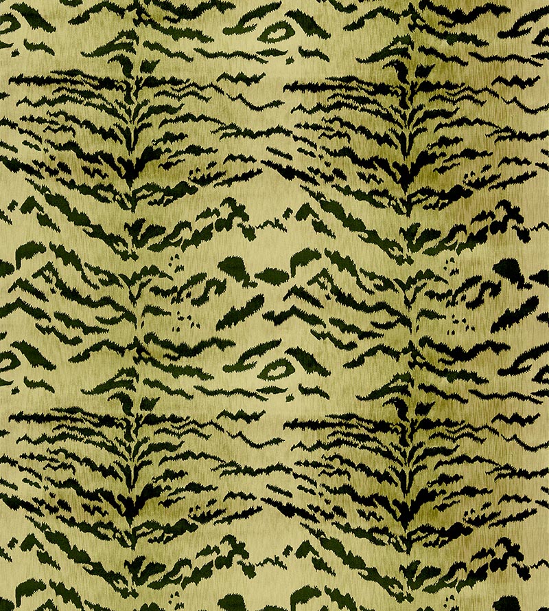 Old World Weavers Tiger Lao Hau Ii Green & Black Fabric D044100443