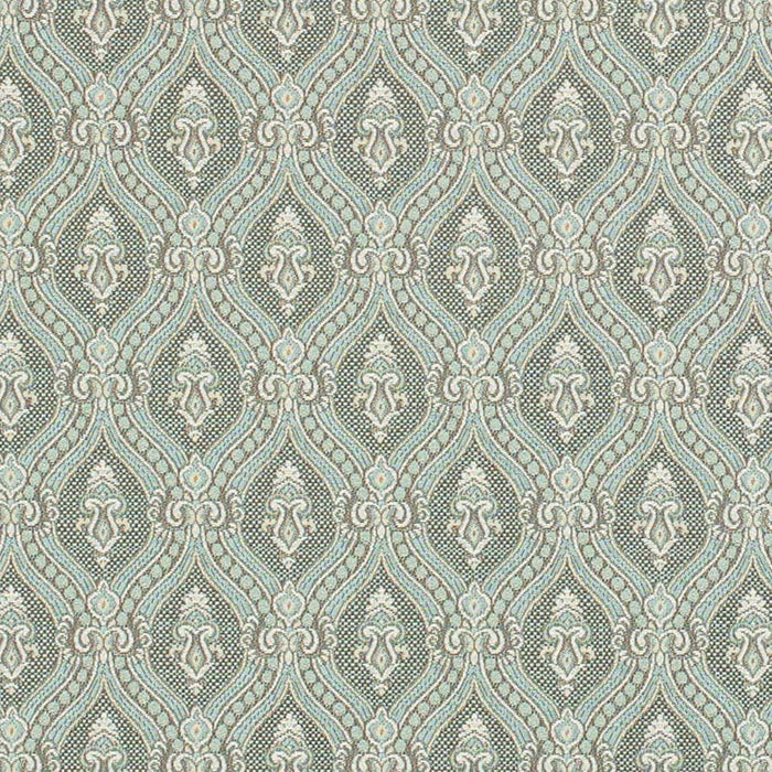 Charlotte Aqua Ornate Fabric Sample D3286