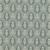 Charlotte Turquoise Ornate Fabric D3287