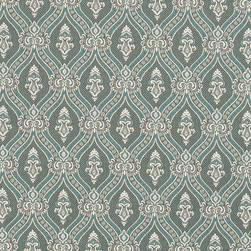 Charlotte Turquoise Ornate Fabric Sample D3287
