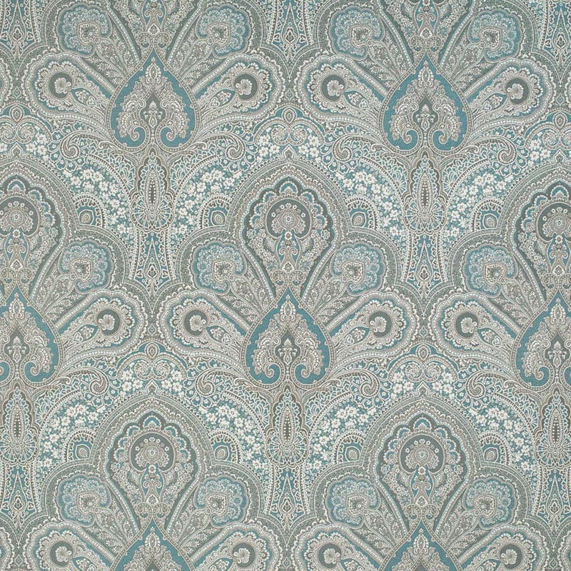 Charlotte Turquoise Flora Fabric Sample D3299