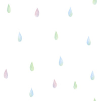 Seabrook Designs Raindrops Pink, Blue, And Green Wallpaper DA60002