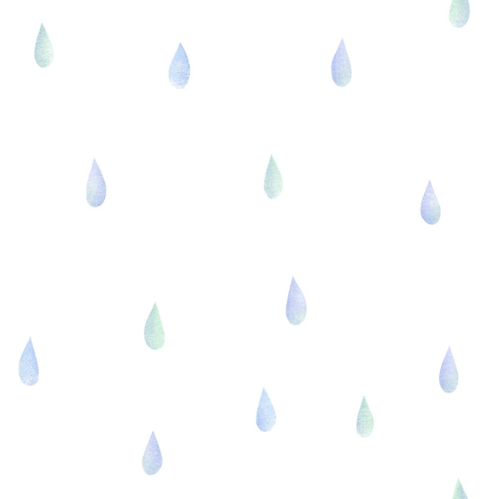 Seabrook Designs Raindrops Periwinkle And Mint Wallpaper DA60004