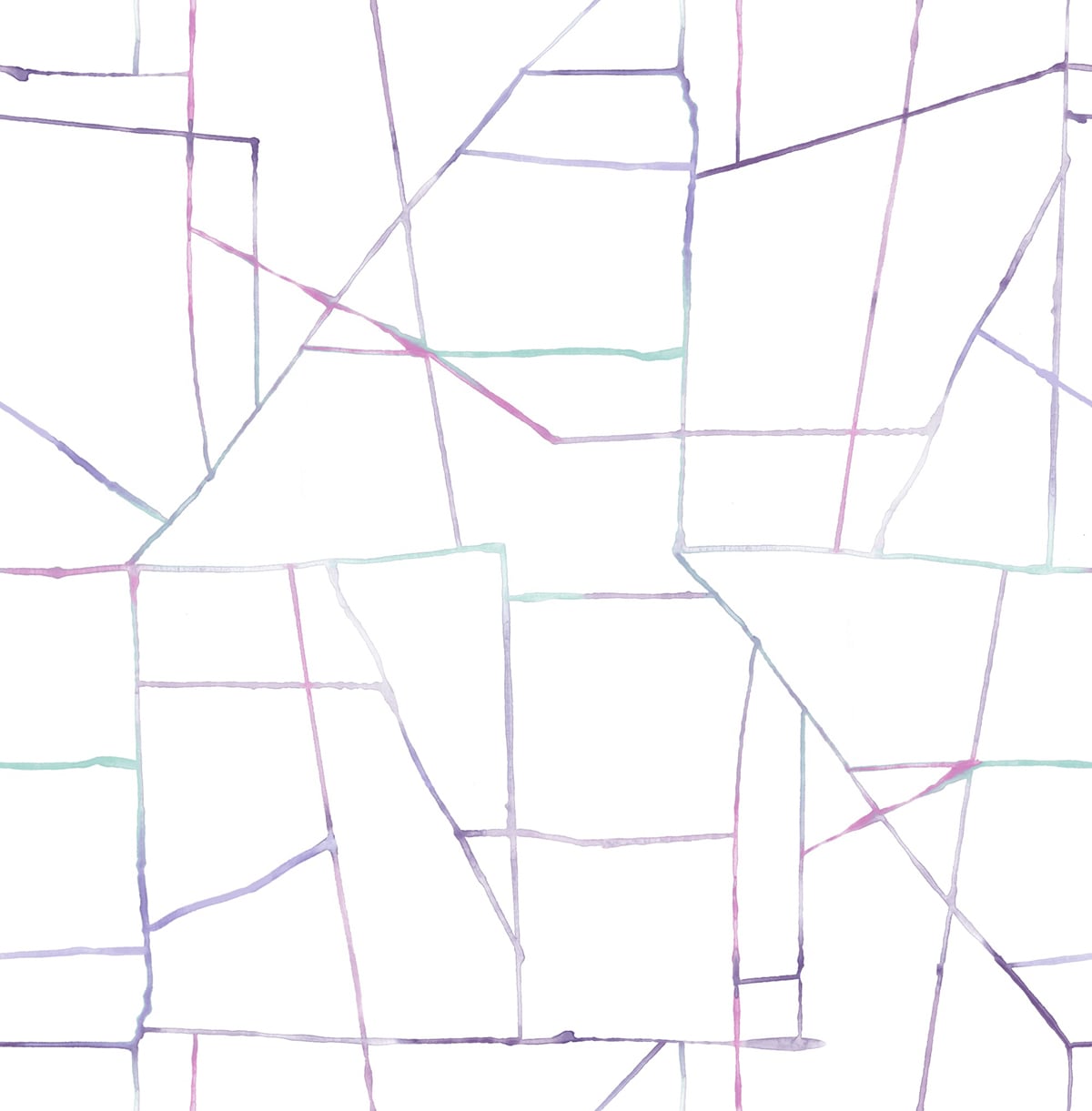 Seabrook Designs Geo Creative Purple, Teal, And Pink Wallpaper DA62109