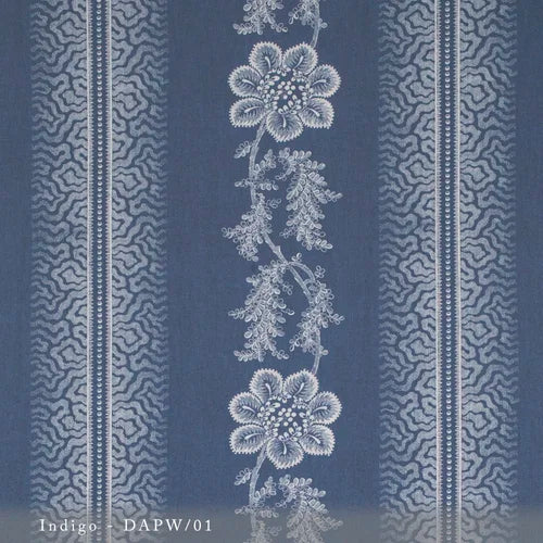 Lisa Fine Daphne Wallpaper Indigo Wallpaper Sample DAPW-01