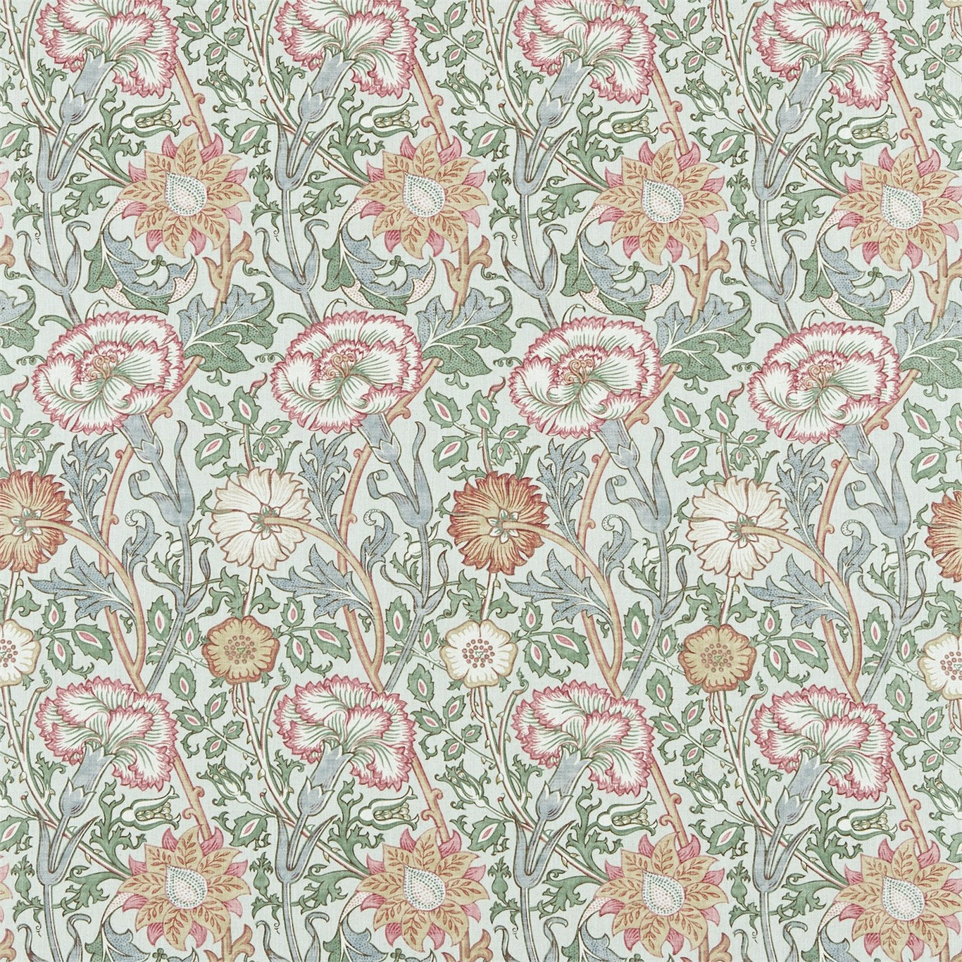 Morris & Co Pink & Rose Eggshell/Rose Fabric Sample DARP222532