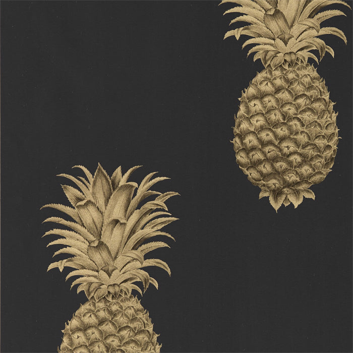 Sanderson Pineapple Royale Graphite/Gold Wallpaper Sample DART216326