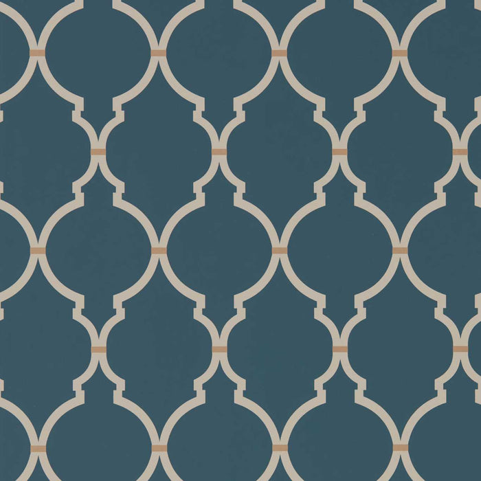 Sanderson Empire Trellis Indigo/Linen Wallpaper Sample DART216338