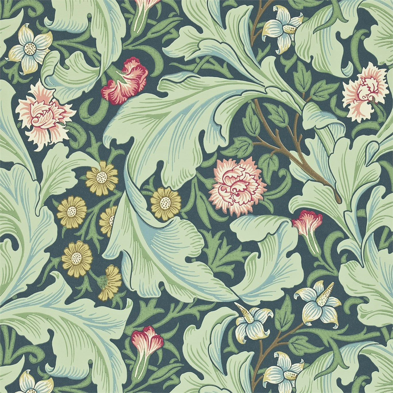Morris & Co Leicester Woad/Sage Wallpaper Sample DARW212541
