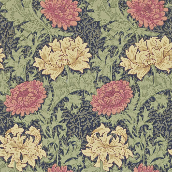 Morris & Co Chrysanthemum Indigo Wallpaper Sample DARW212549
