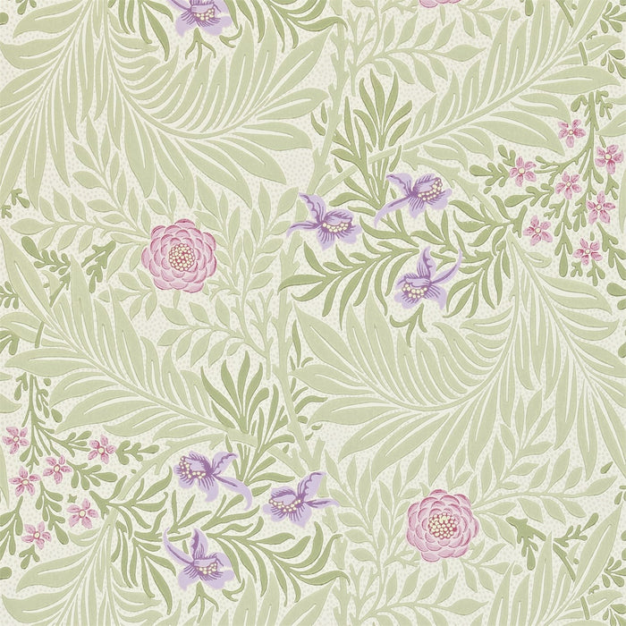 Morris & Co Larkspur Olive/Lilac Wallpaper Sample DARW212555