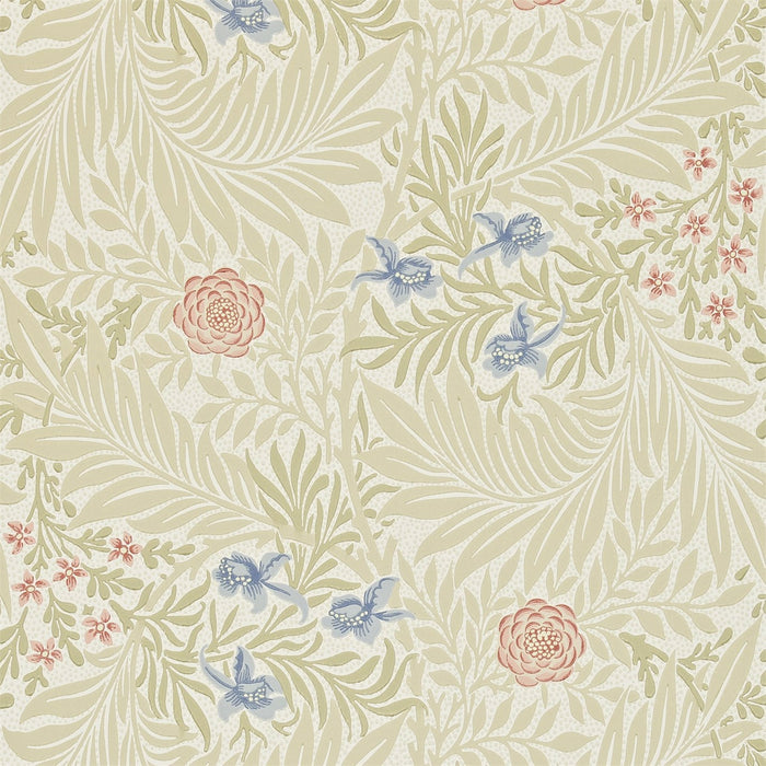Morris & Co Larkspur Manilla/Old Rose Wallpaper Sample DARW212557