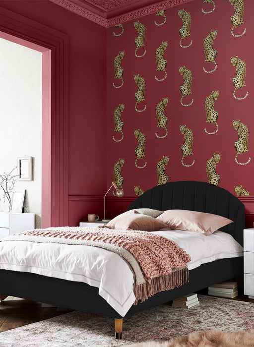 Daisy Bennett Leopard King Red Wallpaper Sample DB20201