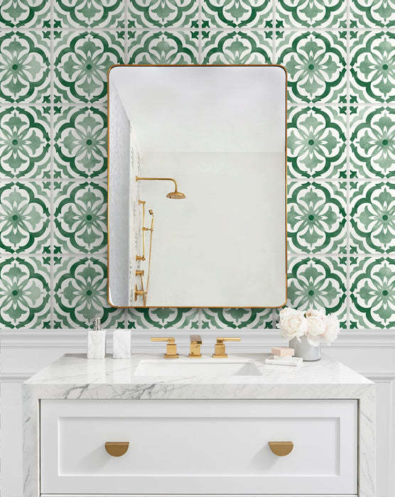 Daisy Bennett Sorento Tile Jungle Green Wallpaper Sample DB20504