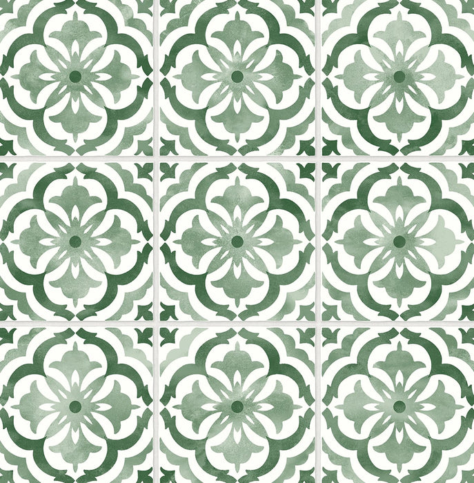 Daisy Bennett Sorento Tile Jungle Green Wallpaper Sample DB20504