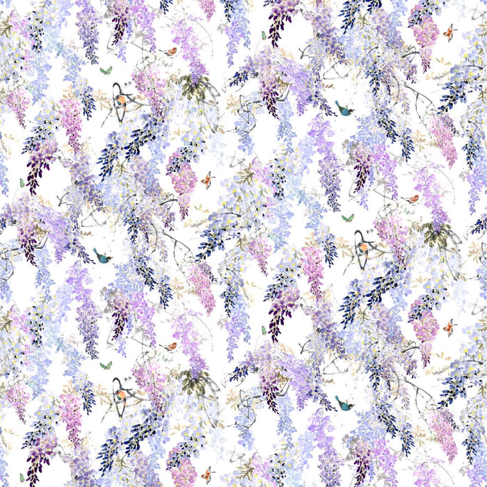 Sanderson Wisteria Falls Wp Lilac Wallpaper Sample DBOW217467
