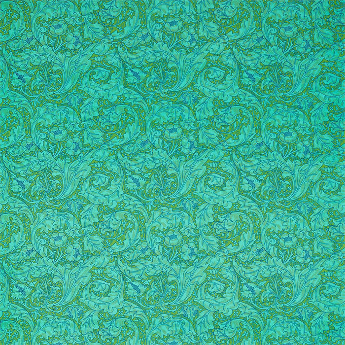 Morris & Co Bachelors Button Olive/Turquoise Fabric Sample DBPF226840