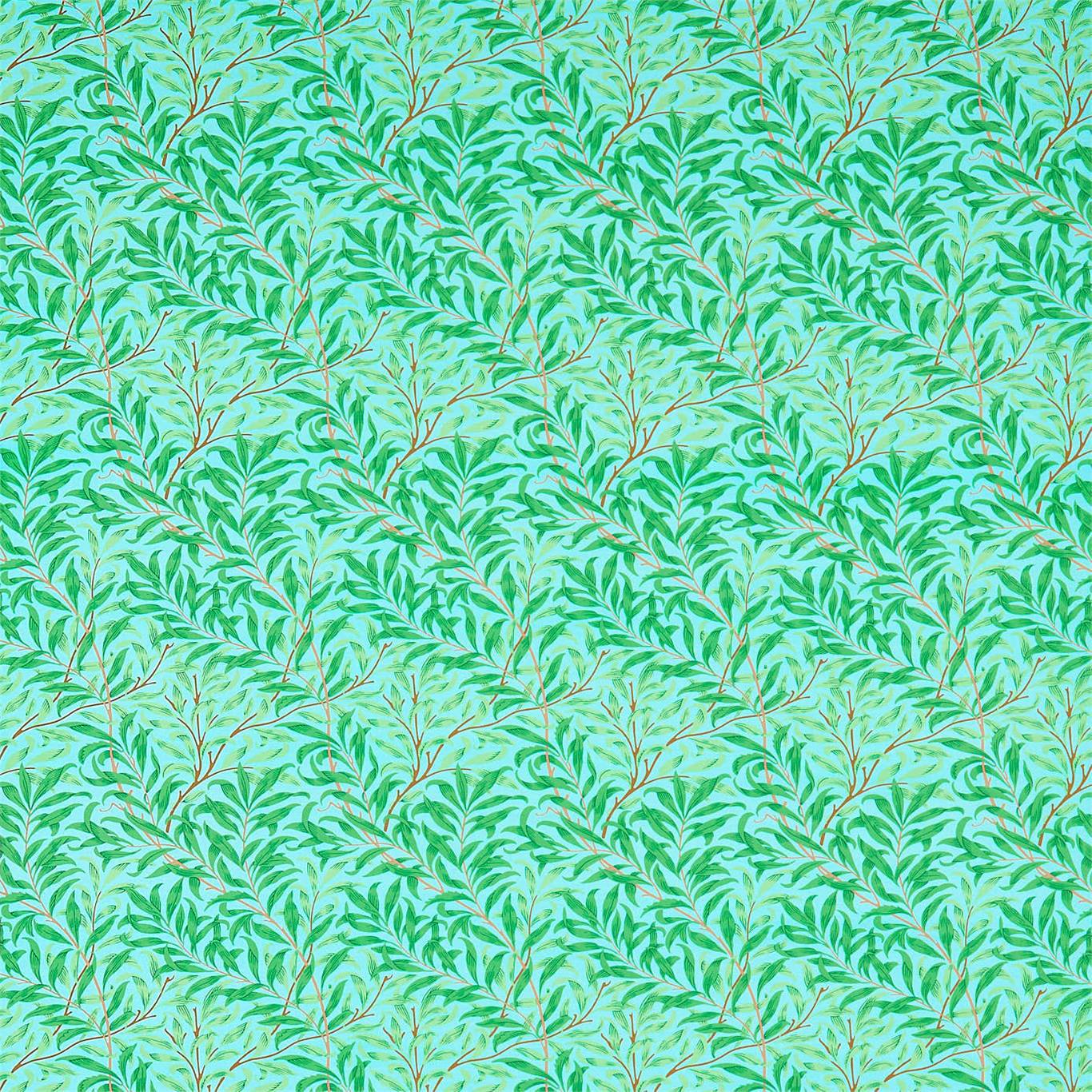 Morris & Co Willow Bough Sky/Leaf Green 226842 Fabric Sample DBPF226842