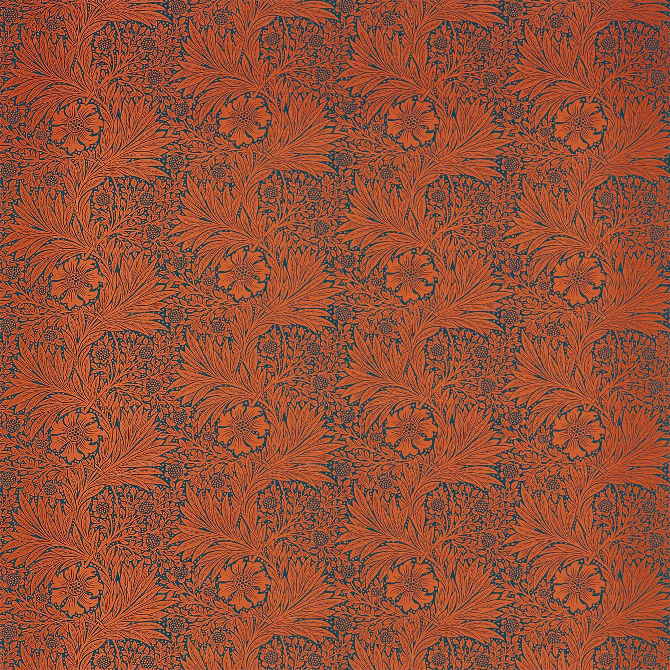 Morris & Co Marigold Navy/Burnt Orange Fabric Sample DBPF226845