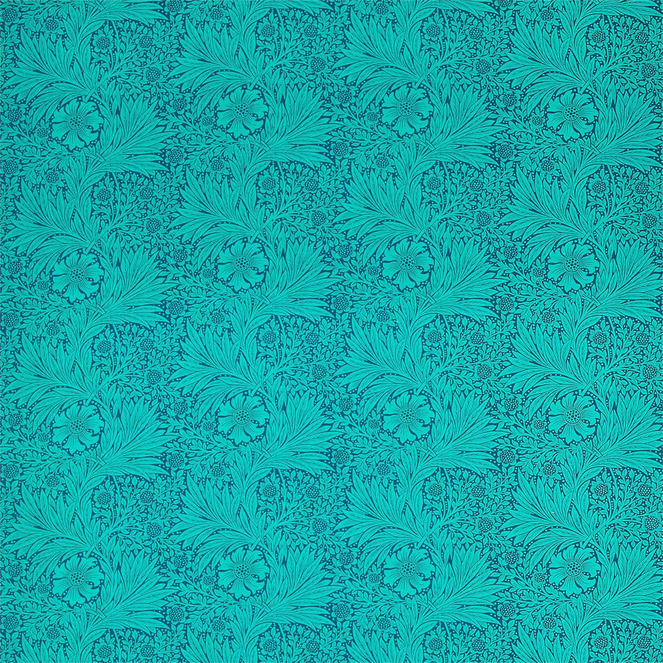 Morris & Co Marigold Navy/Turquoise Fabric Sample DBPF226846