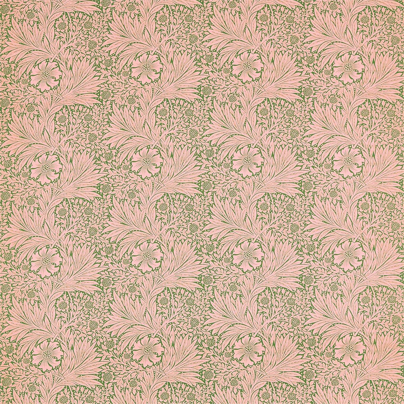 Morris & Co Marigold Olive/Pink Fabric Sample DBPF226847