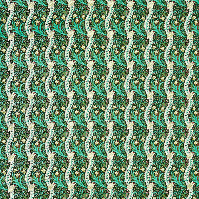 Morris & Co Daffodil Dark Olive Fabric Sample DBPF226854