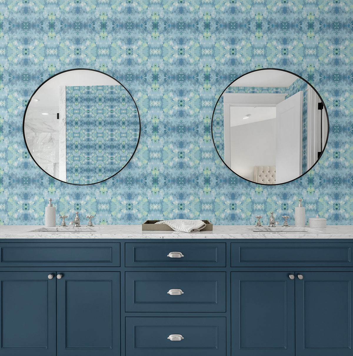 Daisy Bennett Kaleidoscope Blue Wallpaper Sample DBW1000