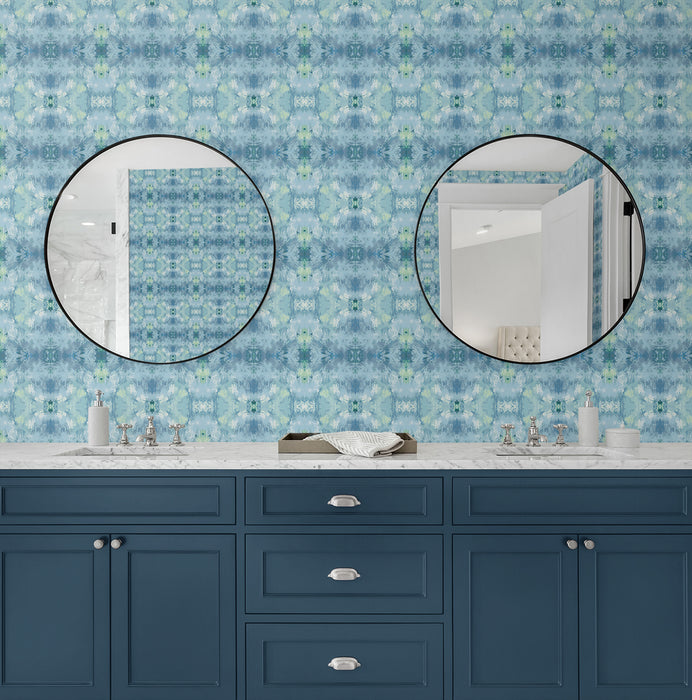 Daisy Bennett Kaleidoscope Blue Wallpaper Sample DBW1000