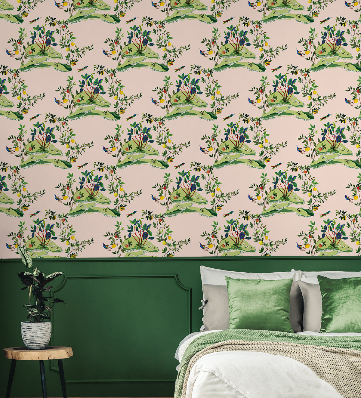 Daisy Bennett Citrus Hummingbird Blush Wallpaper DBW9004