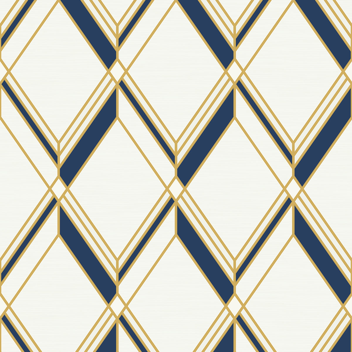 Seabrook Designs Brooklyn Diamond Metallic Gold & Navy Wallpaper DC60502