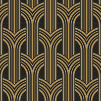 Seabrook Designs Broadway Arches Antique Gold Wallpaper DC61310
