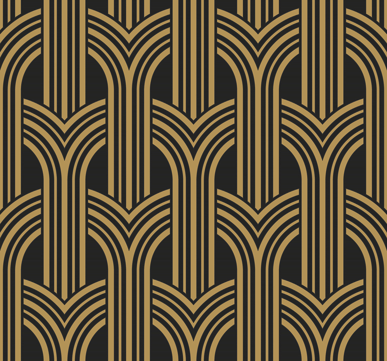 Seabrook Designs Broadway Arches Antique Gold Wallpaper DC61310